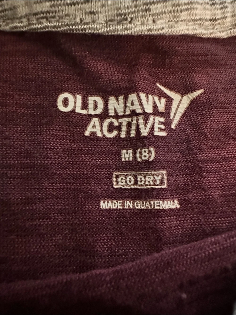 Old Navy Active “Go Dry” Short Sleeve Crewneck Top in Deep Plum | Sz: M | Modal
